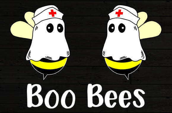 Boo Bees Funny Halloween Nurse Ghost: Graphics for Crafts