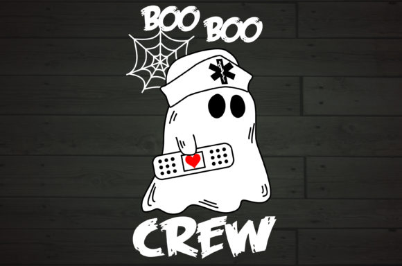 Boo Boo Crew Nurse Ghost Medical Plaster Graphics in Crafts