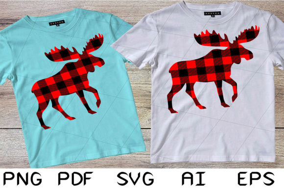 Buffalo Plaid Moose for Merry Christmas