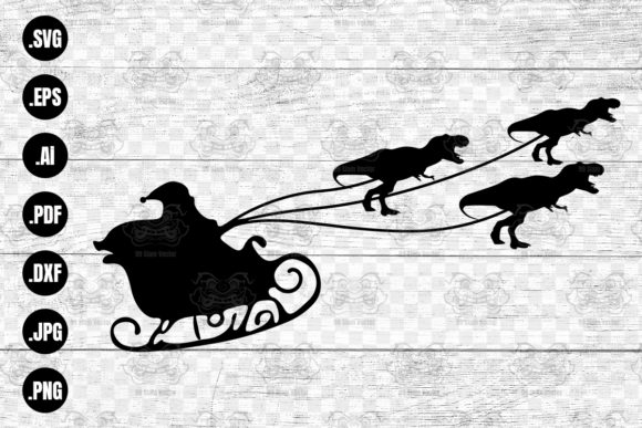 Christmas Dinosaur Sleigh Ride SVG, Boy Graphics for Crafts