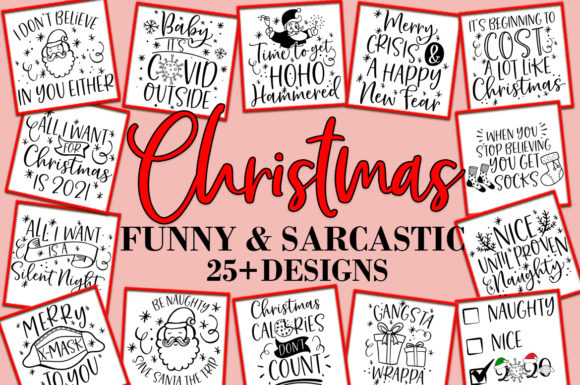 Christmas Funny and Sarcastic Bundle SVG for Graphics and Crafts