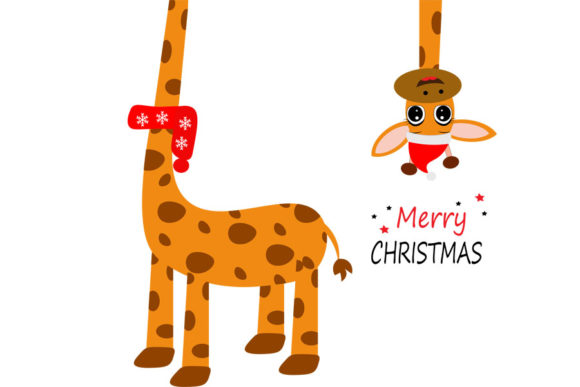 Christmas Giraffe Svg, Cute Giraffe Svg for Graphics and Crafts