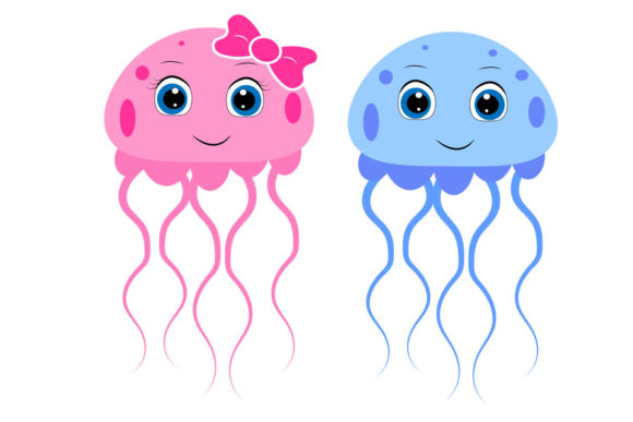 Cute Jellyfish Animals Svg, Jellyfish Graphics for Crafts