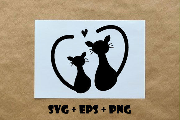 Funny Cat Silhouette Graphics for Crafts & Branding