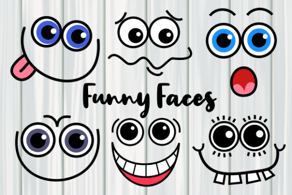 Funny Faces Cute Cartoon Expressions for Crafts and Graphics