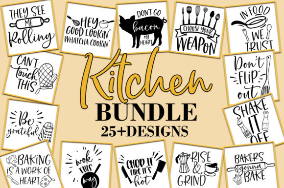 Funny Kitchen Bundle: Graphics for Crafts & Small Business