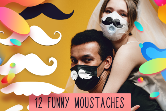 Moustache Face Mask Designs Files for Graphics and Crafts
