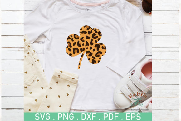 St Patricks Leopard Print Shamrock Graphics for Crafts